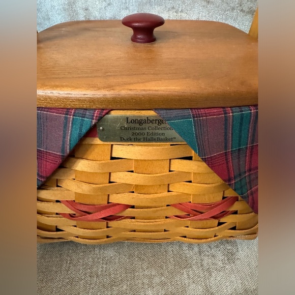 Longaberger 2000 Christmas Collection Deck The Halls Basket - liner & protector - Picture 12 of 12